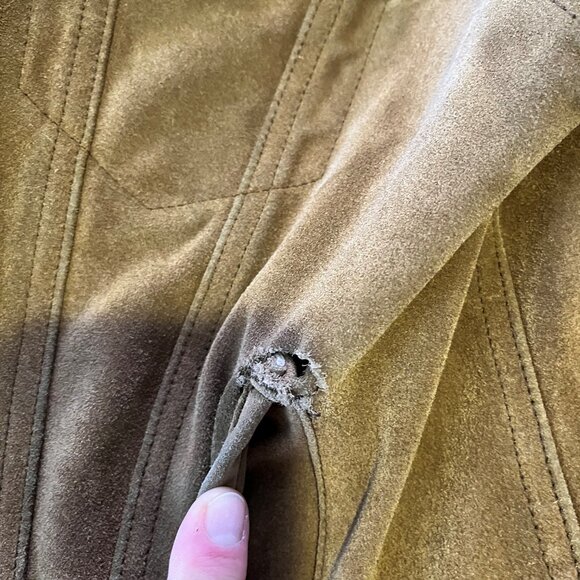 GAP Men's Suede Leather Trucker Jacket - Size Small - Picture 10 of 10